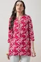 Floral Printed Mandarin Collar Tunic